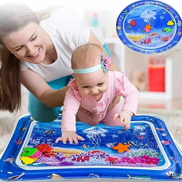 Tapete sensorial de água inflável para bebês